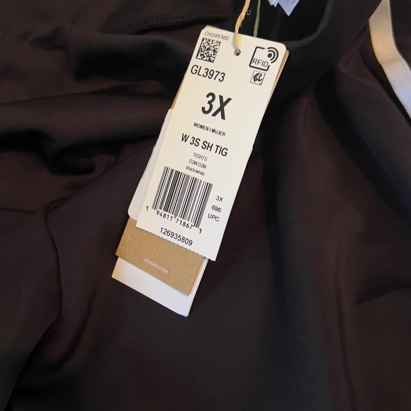 Adidas black athletic shorts. - Picture 2 of 3